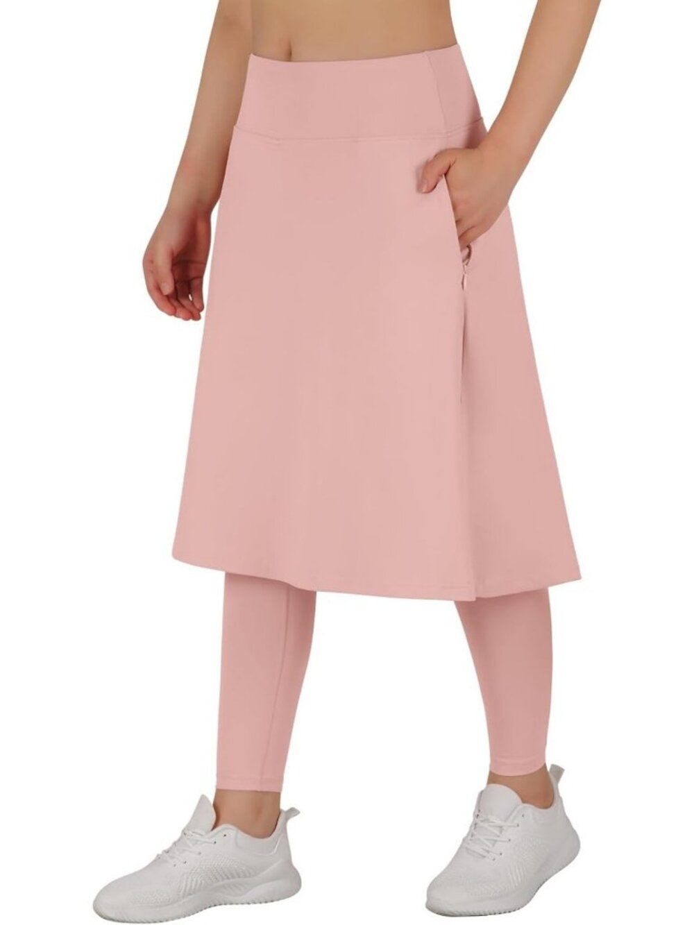Skirted Leggings for Women - Long Leggings with Pockets, Stylish & Comfy Fit